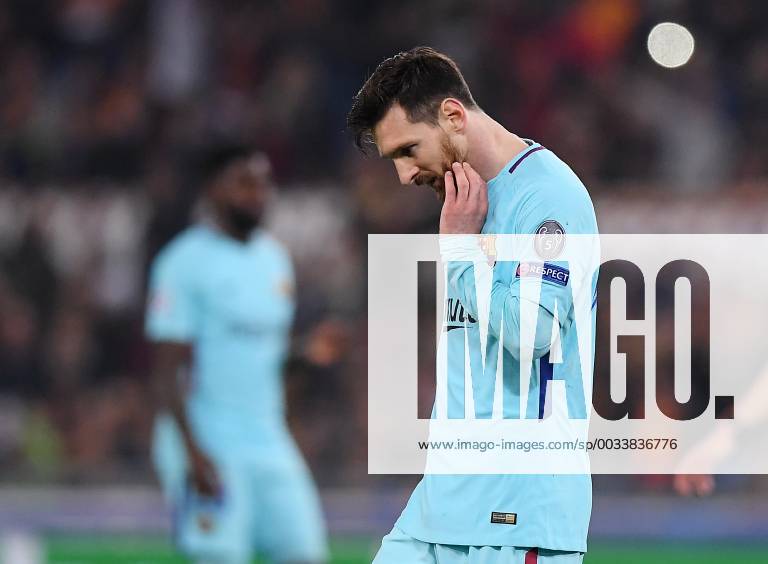 FUSSBALL CHAMPIONS LEAGUE SAISON 2017 2018 VIERTELFINALE RUECKSPIEL AS Rom - FC Barcelona Barca 10.04.2018 Enttaeuschnung Barca; Lionel Messi