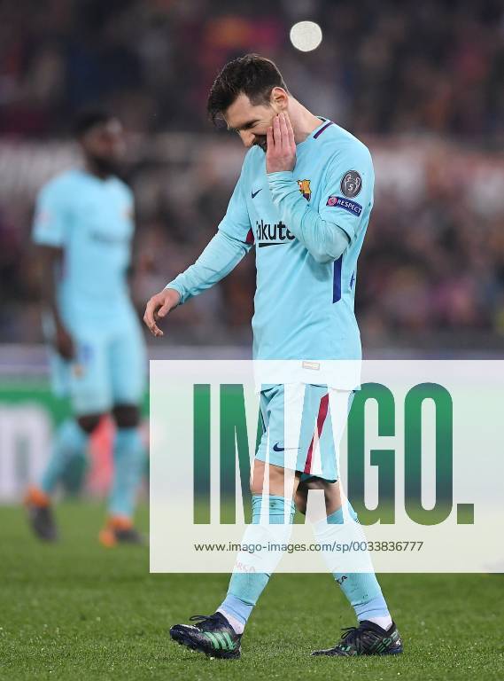 FUSSBALL CHAMPIONS LEAGUE SAISON 2017 2018 VIERTELFINALE RUECKSPIEL AS Rom - FC Barcelona Barca 10.04.2018 Enttaeuschnung Barca; Lionel Messi
