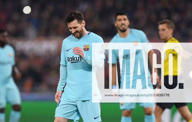 FUSSBALL CHAMPIONS LEAGUE SAISON 2017 2018 VIERTELFINALE RUECKSPIEL AS Rom - FC Barcelona Barca 10.04.2018 Enttaeuschnung Barca; Lionel Messi