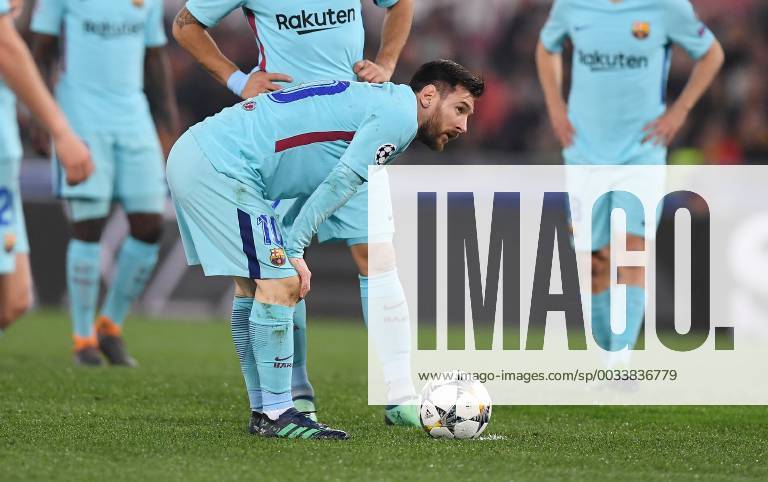 FUSSBALL CHAMPIONS LEAGUE SAISON 2017 2018 VIERTELFINALE RUECKSPIEL AS Rom - FC Barcelona Barca 10.04.2018 Enttaeuschnung Barca; Lionel Messi