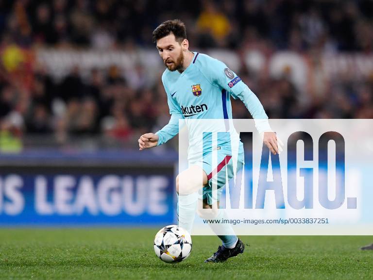 FUSSBALL CHAMPIONS LEAGUE SAISON 2017 2018 VIERTELFINALE RUECKSPIEL AS Rom - FC Barcelona Barca 10.04.2018 Lionel Messi (Barca) am Ball