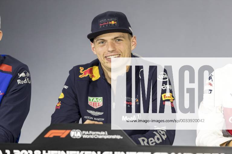 Dutch F1 driver Max Verstappen of Red Bull Racing attends a press conference PK Pressekonferenz before the 2018 Formula 1 Chinese Grand Prix at the Shanghai International Circuit in Shanghai, China, 12 April 2018. F1 drivers meet press to preheat 2018 Formula 1 Chinese Grand Prix in Shanghai 20180412_61304