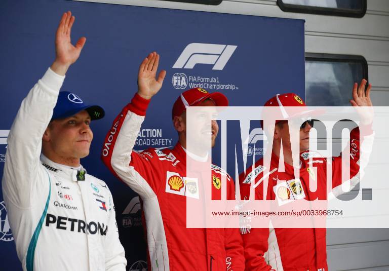 Shanghai: Motorsports: Formula 1 2018 Heineken Chinese Grand Prix Chinese Formula One Grand Prix Shanghai Circuit April 08, 2018 in Shanghai, China. , 5 Sebastian Vettel (GER, Scuderia Ferrari) 7 Kimi Raikkonen (FIN, Scuderia Ferrari), 77 Valtteri Bottas (FIN, Mercedes AMG Petronas), Shanghai China