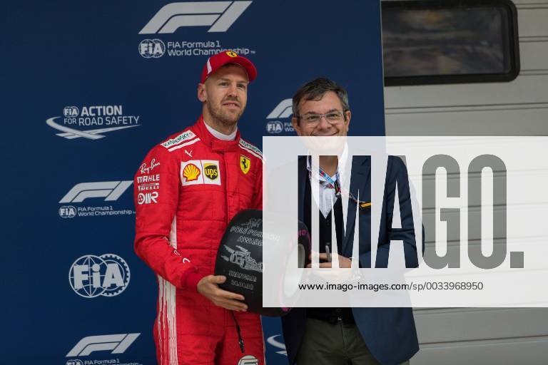 Sebastian Vettel Scuderia Ferrari gets the Pole Position Award Grand Prix of China 2018 Race Motorsport Formula 1 14 04 2018 Shanghai