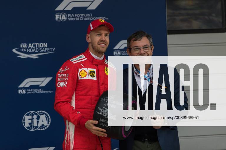 Sebastian Vettel Scuderia Ferrari gets the Pole Position Award Grand Prix of China 2018 Race Motorsport Formula 1 14 04 2018 Shanghai