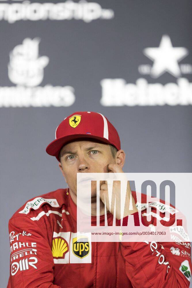 Finnish F1 driver Kimi Raikkonen of Ferrari attends the press conference PK Pressekonferenz after the 2018 Formula One Chinese Grand Prix at the Shanghai International Circuit in Shanghai, China, 15 April 2018. Red Bull driver Daniel Ricciardo yanked off his right shoe, poured champagne into it as he stood on the podium, and then drank up to his unlikely victory in Sunday s Chinese Grand Prix. The Australian started from the third row, but took advantage when the safety car came out on the 31st lap to allow him to get fresh, soft tires when the other leaders were running on worn rubber and couldn t get in quickly to change. Red Bull s Daniel Ricciardo wins Chinese Grand Prix; 6th career win 20180415_08792
