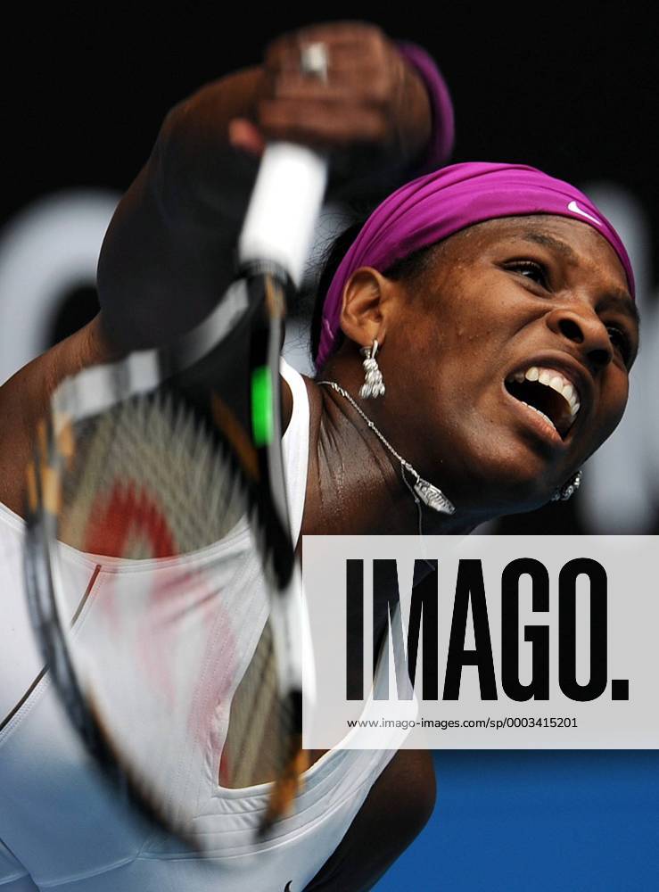 Serena Williams (USA) - Aufschlag - Tennis Damen Australian Open 2008, Grand Slam, WTA Tour Einzelbild Melbourne Dynamik, Tennis Damen Australian Open 2008, Grand Slam, WTA Tour Einzelbild Melbourne Dynamik,