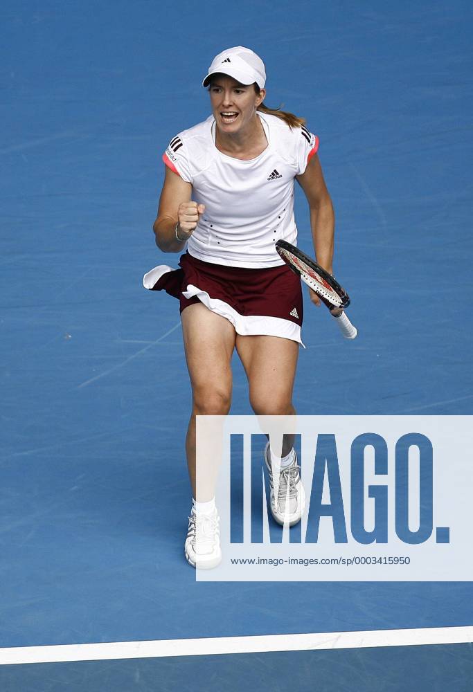 Justine Henin (Belgien) jubelt Tennis Damen Australian Open 2008, Grand Slam, WTA Tour Einzelbild Melbourne Tennis Damen Australian Open 2008, Grand Slam, WTA Tour Einzelbild Melbourne