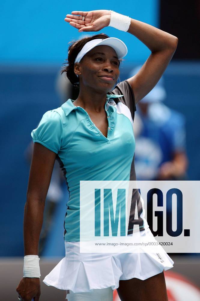 Venus Williams (USA) dankt den Anhängern Tennis Damen Australian Open 2008, Grand Slam, WTA Tour Einzelbild Melbourne Tennis Damen Australian Open 2008, Grand Slam, WTA Tour Einzelbild Melbourne