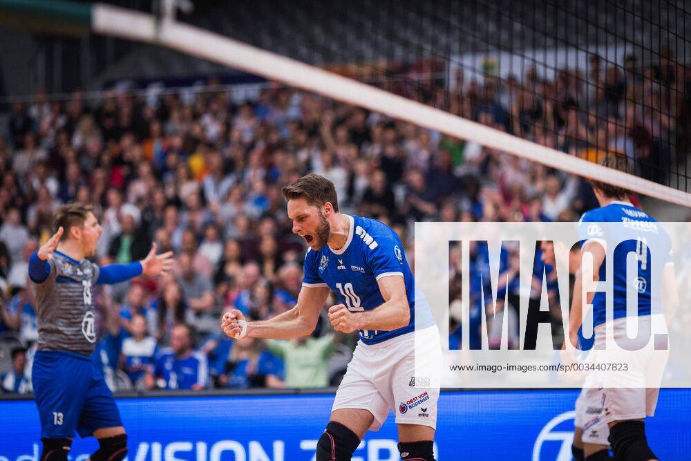 Friedrichshafen Germany 26 04 2018 Simon Tischer Friedrichshafen 10 at the Playoff Final Game 1 of the Volleyball Bundesliga between VfB Friedrichshafen and the Berlin Recycling Volleys
