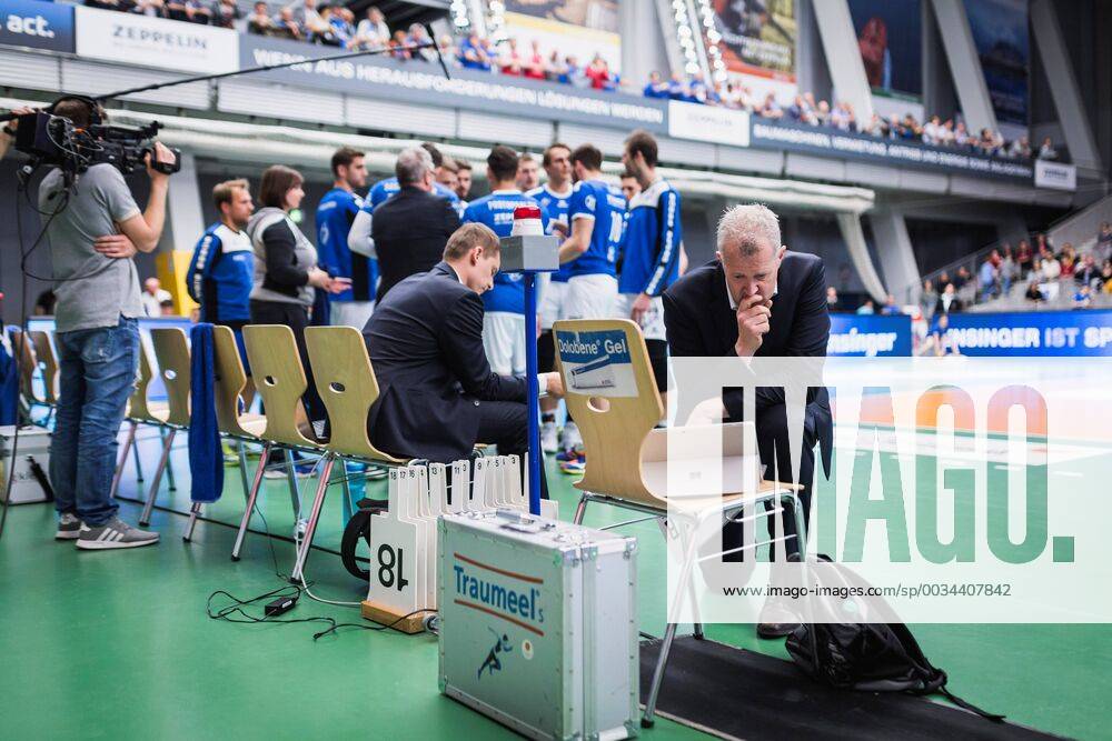 Friedrichshafen Germany 26 04 2018 Trainer Vital Heynen Friedrichshafen at Playoff Final Game 1 of the Volleyball Bundesliga between VfB Friedrichshafen and the Berlin Recycling Volleys