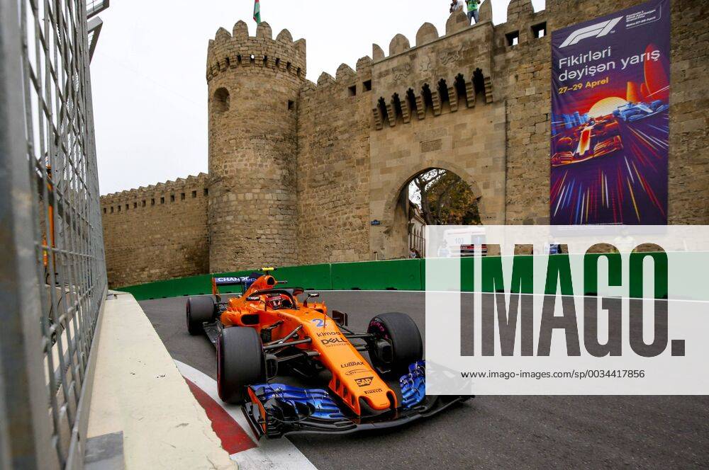 - SPORT Motorsports: World Championship WM Weltmeisterschaft 2018; Grand Prix Azerbaijan, Grand Prix of Europe, Formula 1 2018 Azerbaijan Grand Prix, 2 Stoffel Vandoorne (BEL, McLaren Honda), Baku Azerbaijan