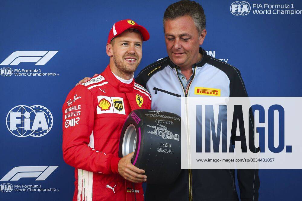Motorsports: World Championship WM Weltmeisterschaft 2018; Grand Prix Azerbaijan, Grand Prix of Europe, Formula 1 2018 Azerbaijan Grand Prix, , 5 Sebastian Vettel (GER, Scuderia Ferrari) , 5 Sebastian Vettel (GER, Scuderia Ferrari) Pole Position Baku Azerbaijan