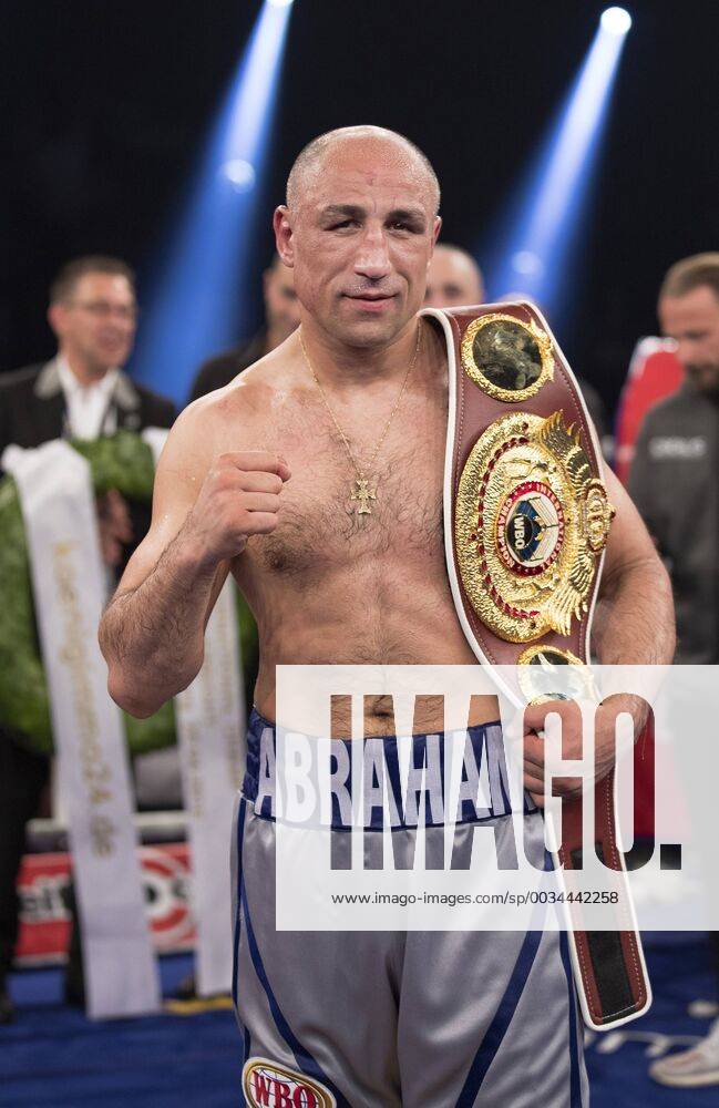Abraham vs Nielsen Boxing in Offenburg 28 4 2018 WBO International Title fight Arthur Abraham 46 6 30 KOs Germany vs Patrick Nielsen 29 2 14 KOs Denmark Abraham with WBO belt