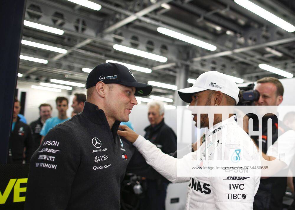 Motorsports: World Championship WM Weltmeisterschaft 2018; Grand Prix Azerbaijan, Grand Prix of Europe, Formula 1 2018 Azerbaijan Grand Prix, 44 Lewis Hamilton (GBR, Mercedes AMG Petronas F1 Team), 77 Valtteri Bottas (FIN, Mercedes AMG Petronas), Baku Azerbaijan