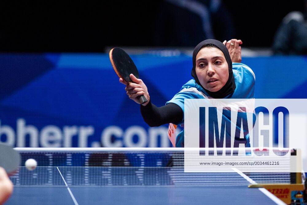 Egyptian Farah Abdel Aziz during the table tennis match between Japan and Egypt on April 29, 2018 in Halmstad