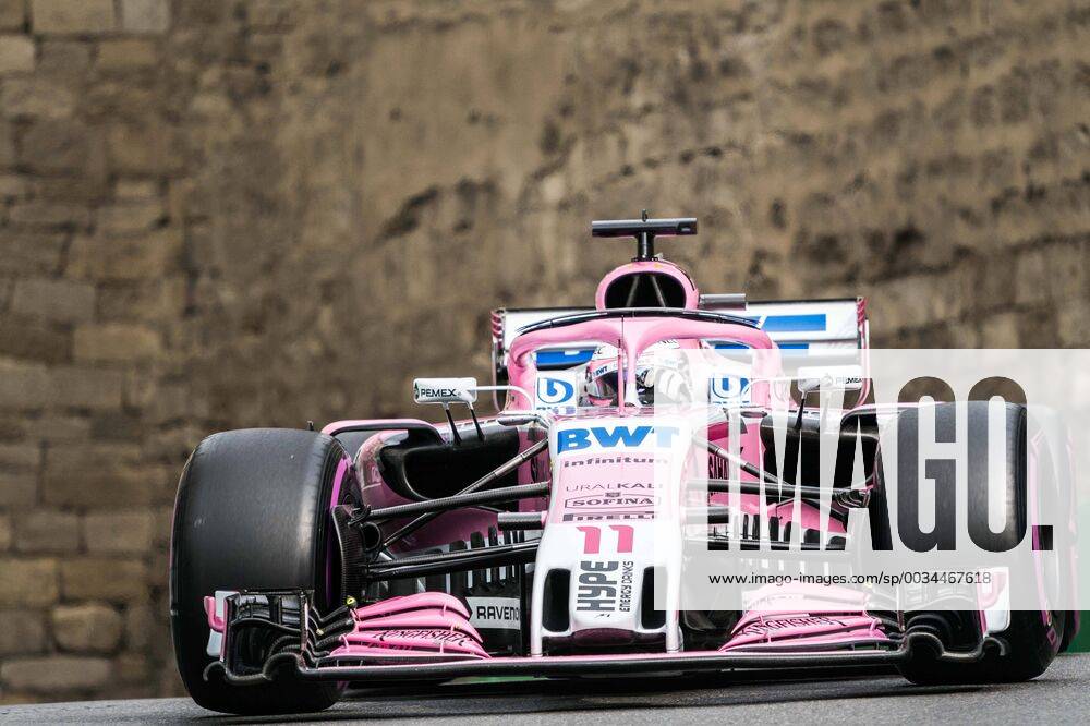 (180430) -- BAKU, April 30, 2018 -- Force India Mercedes Mexican driver Sergio Perez competes during the race of Formula 1 2018 Azerbaijan Grand Prix at Baku City Circuit in Baku, Azerbaijan, on April 29, 2018. ) (SP)AZERBAIJAN-BAKU-F1-AZERBAIJAN GRAND PRIX WuxZhuang