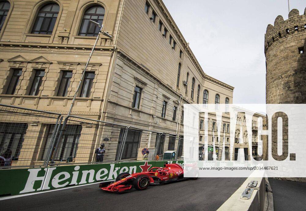 (180430) -- BAKU, April 30, 2018 -- Ferrari s German driver Sebastian Vettel competes during the race of Formula 1 2018 Azerbaijan Grand Prix at Baku City Circuit in Baku, Azerbaijan, on April 29, 2018. ) (SP)AZERBAIJAN-BAKU-F1-AZERBAIJAN GRAND PRIX WuxZhuang
