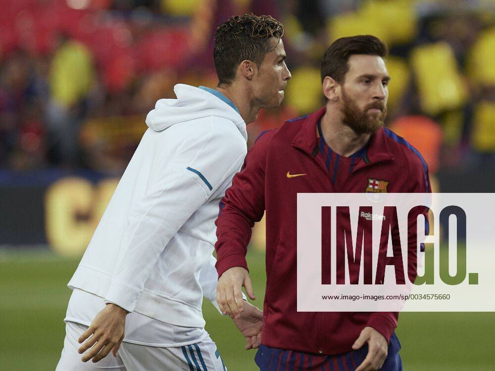 BARCELONA, 06-05-2018. La Liga 2017 2018, date 36. FC Barcelona Barca 2 - 2 Real Madrid CF. Lionel Messi of FC Barcelona and Cristiano Ronaldo of Real Madrid. Barcelona v Real Madrid x2174736x