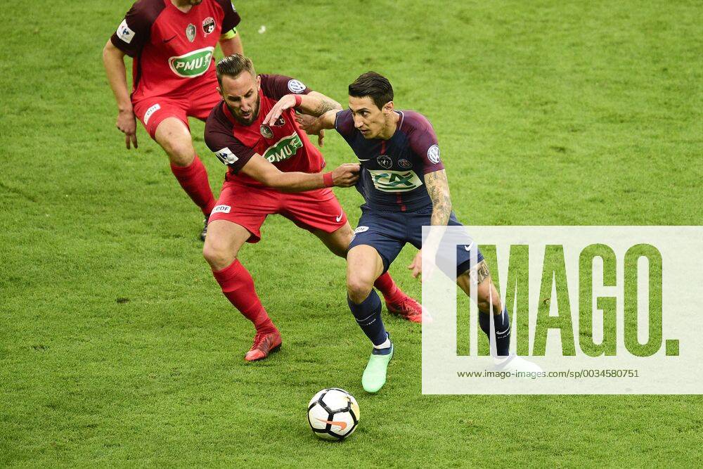 DI MARIA Angel (PSG) vs Romauld Marie (Les Herbiers) FOOTBALL : Les herbiers vs PSG - Finale de la Coupe de France - St Denis - 08 05 2018 JBAutissier Panoramic