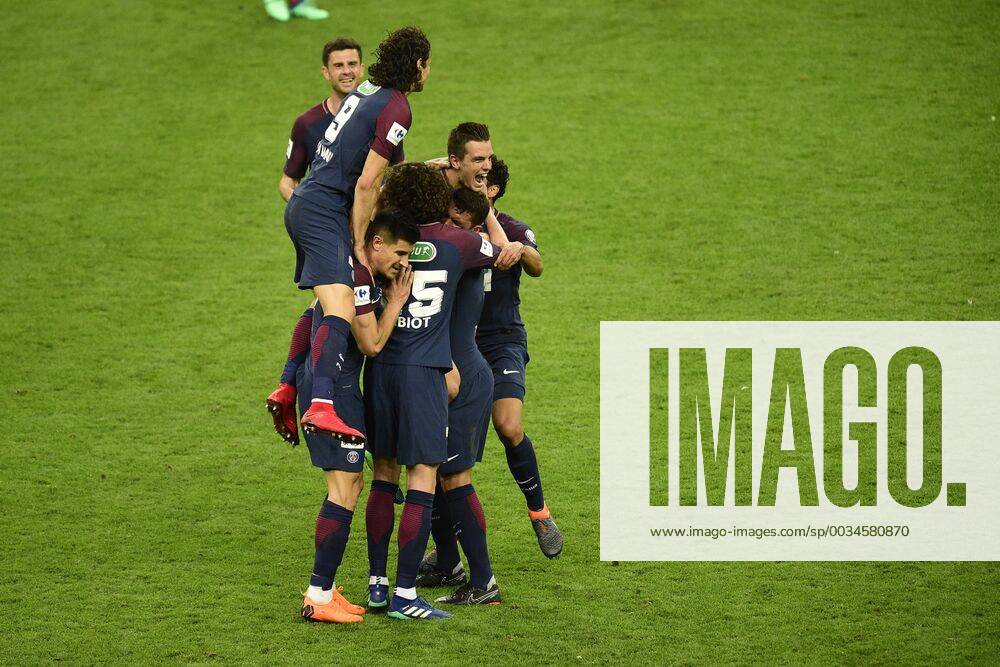 Joie des joueurs du PSG apres le but de LO CELSO Giovani (PSG) FOOTBALL : Les herbiers vs PSG - Finale de la Coupe de France - St Denis - 08 05 2018 JBAutissier Panoramic