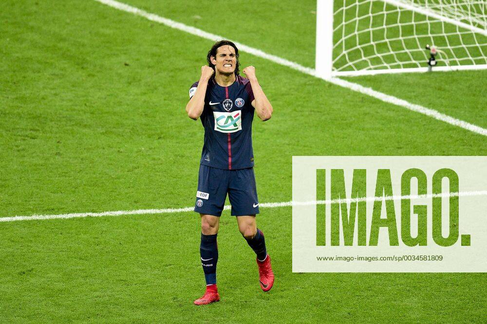 Joie des joueurs du PSG apres le but sur penalty de CAVANI Edinson (PSG) FOOTBALL : Les herbiers vs PSG - Finale de la Coupe de France - St Denis - 08 05 2018 JBAutissier Panoramic