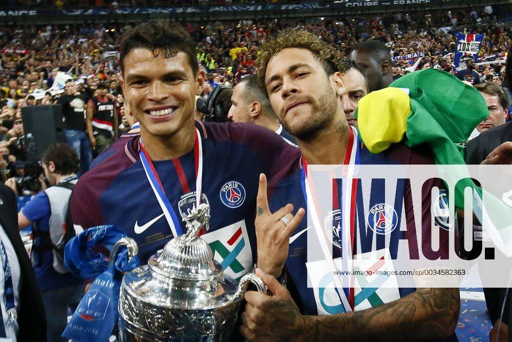 Thiago SILVA (PSG) et Neymar Jr (PSG) FOOTBALL : Les Herbiers vs Paris Saint Germain - Finale Coupe de France - 08 05 2018 GwendolineLeGoff Panoramic