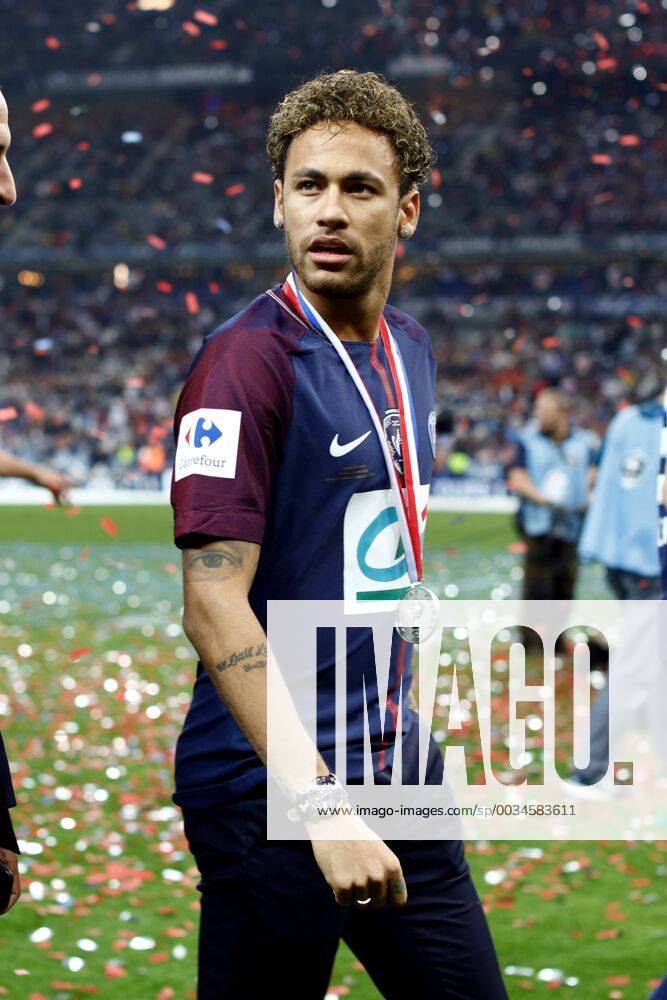 Paris, France - Neymar Jr during French Cup final (Coupe de France) between Les Herbiers VF and Paris Saint-Germain (PSG) at Stade de France on May 8, 2018 in Saint-Denis near Paris, France. Les Herbiers VF v Paris Saint-Germain - Coupe de France Final - ZUMAn230 20180508_zaa_n230_1017