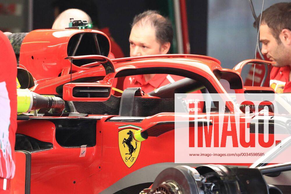 10th May, Circuit de Barcelona, Barcelona, Spain; Spanish Formula One Grand Prix, driver arrivals and press conference PK Pressekonferenz Scuderia Ferrari cars show new mirrors on the halo ActionPlus12022953