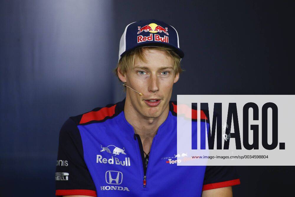 Barcelona, Catalonia, Spain - May 10th, 2018 - Circuit de Barcelona-Catalunya, Montmelo, Spain - Formula One Spanish GP 2018; Brendon Hartley of Scuderia Toro Rosso Honda during the press conference PK Pressekonferenz Barcelona Formula One Spanish GP; .May 10th - ZUMAa178 20180510_zap_a178_002