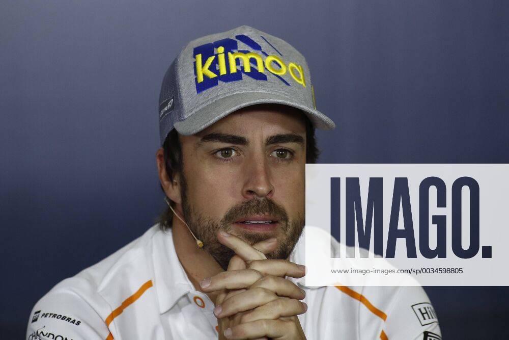 Barcelona, Catalonia, Spain - May 10th, 2018 - Circuit de Barcelona-Catalunya, Montmelo, Spain - Formula One Spanish GP 2018;Fernando Alonso of Team McLaren during the press conference PK Pressekonferenz Barcelona Formula One Spanish GP; .May 10th - ZUMAa178 20180510_zap_a178_003