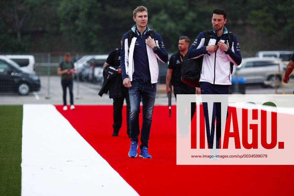 10th May, Circuit de Barcelona, Barcelona, Spain; Spanish Formula One Grand Prix, driver arrivals and press conference PK Pressekonferenz Sergey Sirotkin of Williams Martini Racing arrives to the circuit ActionPlus12022973