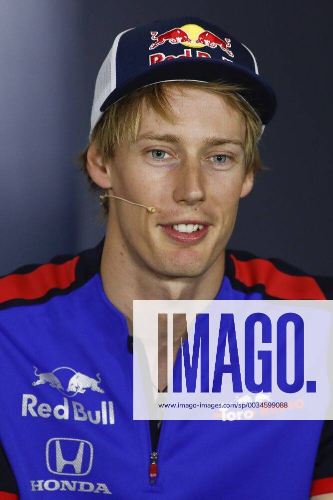 10th May, Circuit de Barcelona, Barcelona, Spain; Spanish Formula One Grand Prix, driver arrivals and press conference PK Pressekonferenz Brendon Hartley of Scuderia Toro Rosso Honda in to the press conference of the Spanish GP ActionPlus12022982