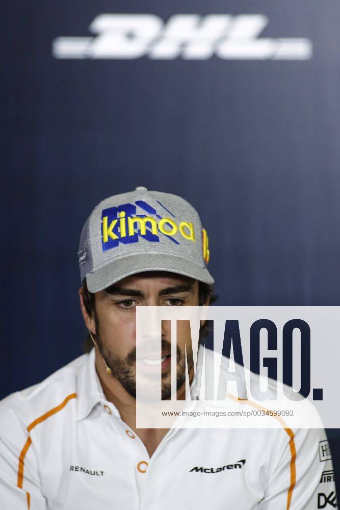 10th May, Circuit de Barcelona, Barcelona, Spain; Spanish Formula One Grand Prix, driver arrivals and press conference PK Pressekonferenz Fernando Alonso of Team McLaren in to the press conference of the Spanish GP ActionPlus12022986