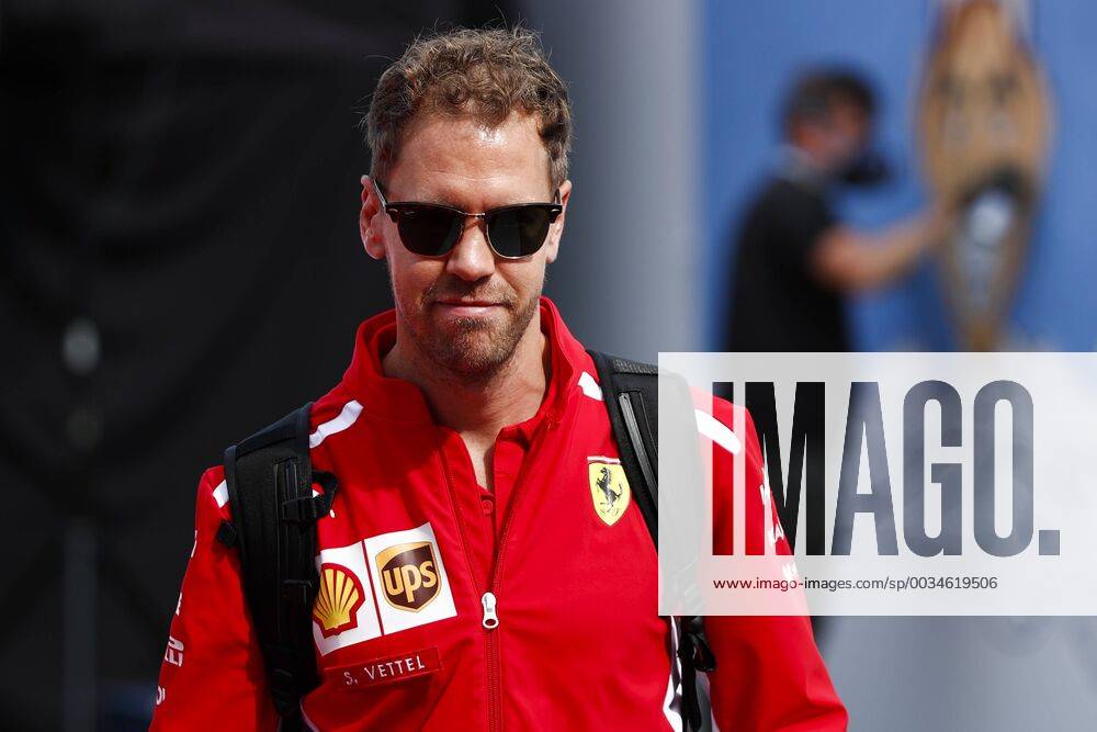 Barcelona, Catalonia, Spain - May 12th, 2018 - Circuit de Barcelona-Catalunya, Montmelo, Spain - Formula One Spanish GP 2018; Sebastian Vettel of Team Scuderia Ferrari arrives to the paddock. Barcelona Formula One Spanish GP; .May 12th - ZUMAa178 20180512_zap_a178_006