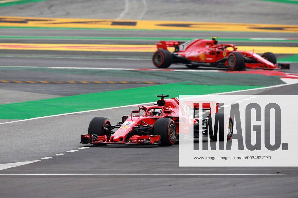 Photo4 LaPresse 12 05 2018 Barcelona, Spain Grand Prix Formula One Spain 2018 In the pic: Sebastian Vettel (GER) Scuderia Ferrari SF71H leads Kimi Raikkonen (FIN) Scuderia Ferrari SF71H & xa9; Photo4 LaPresse 12 05 2018 Barcelona, Spain Sport Grand Prix Formula One Spain 2018 In the pic: Sebastian Vettel (GER) Scuderia Ferrari SF71H leads Kimi Raikkonen (FIN) Scuderia Ferrari SF71H