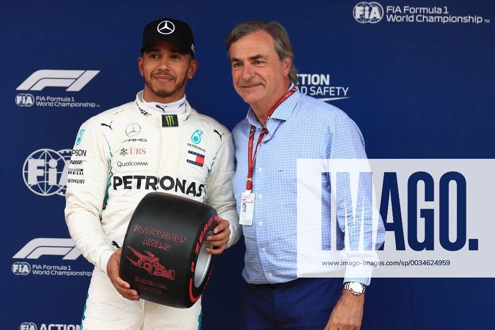 12th May, Circuit de Barcelona, Barcelona, Spain; Spanish Formula One Grand Prix, Saturday qualifying; Mercedes AMG Petronas Motorsport, Lewis Hamilton and Carlos Sainz Snr ActionPlus12023914