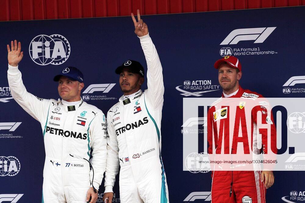 Photo4 LaPresse 12 05 2018 Barcelona, Spain Grand Prix Formula One Spain 2018 In the pic: 2nd position Valtteri Bottas (FIN) Mercedes AMG F1 W09, Lewis Hamilton (GBR) Mercedes AMG F1 W09 pole position and 3rd position Sebastian Vettel (GER) Scuderia Ferrari SF71H & xa9; Photo4 LaPresse 12 05 2018 Barcelona, Spain Sport Grand Prix Formula One Spain 2018 In the pic: 2nd position Valtteri Bottas (FIN) Mercedes AMG F1 W09, Lewis Hamilton (GBR) Mercedes AMG F1 W09 pole position and 3rd position Sebastian Vettel (GER) Scuderia Ferrari SF71H