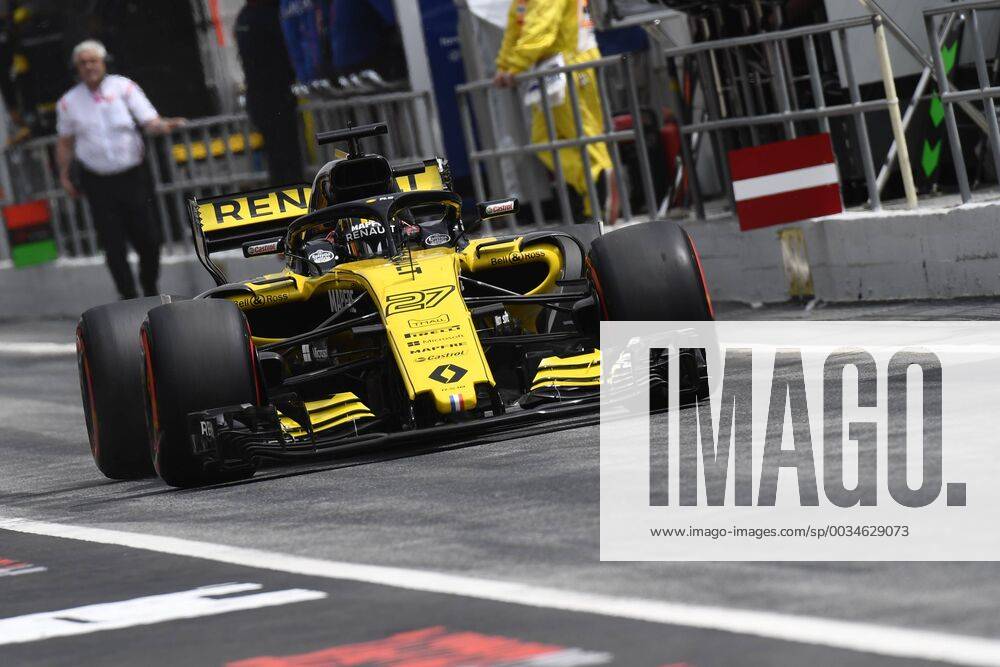 Nico Hulkenberg of Germany driving the (27) Renault Formula One Team RS18 coming out of pitlane during the qualifying for Spanish Formula One Grand Prix at Circuit de Catalunya on May 12, 2018 in Montmelo, Spain. Breton CordonxPressx xSpanishxF1xGrandxPrixx-xQualifyingx