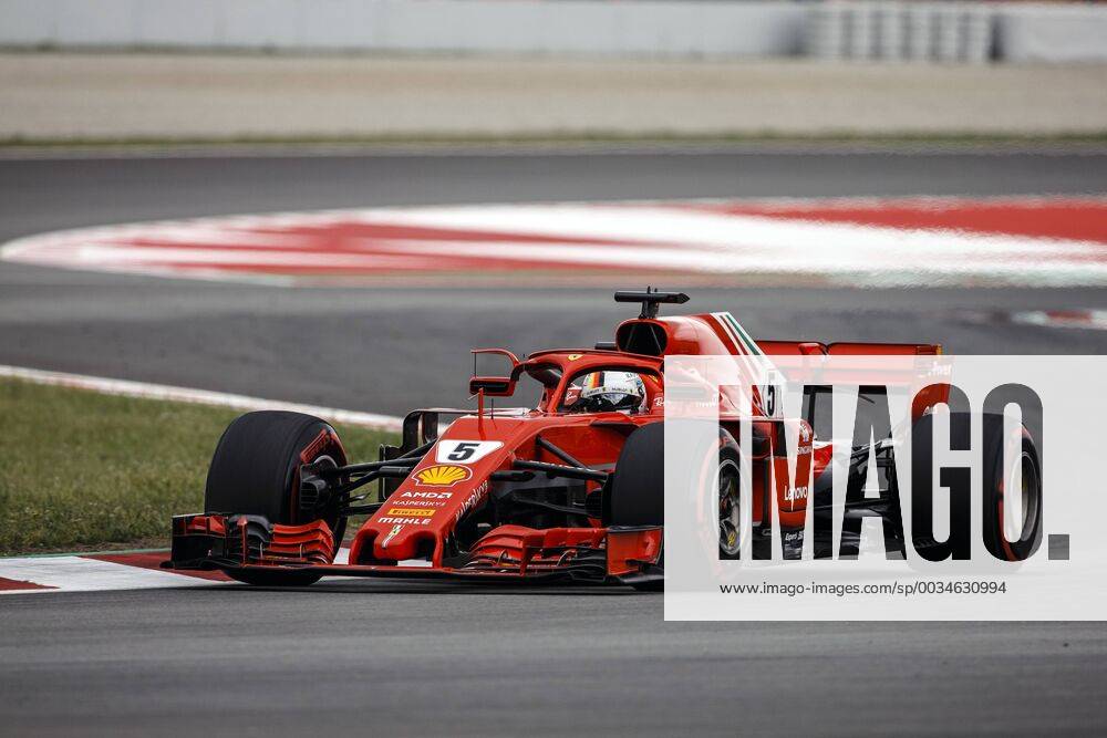 Montmelo, Spain - 05 Sebastian Vettel from Germany with Scuderia Ferrari SF71H during the Qualifying of the Spanish Formula One Grand Prix at Circuit de Catalunya on May 12, 2018 in Montmelo, Spain. Spanish F1 Grand Prix - Qualifying - ZUMAn230 20180512_zaa_n230_964