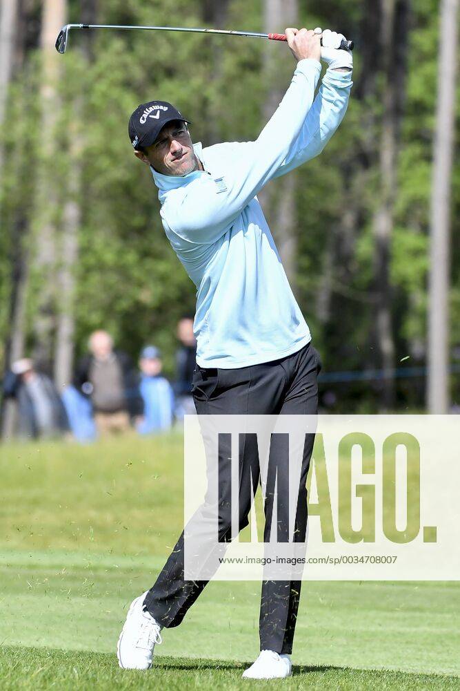 Belgian Nicolas Colsaerts pictured in action during the first round (out of four) of the Belgian Knockout golf tournament in Schilde, part of the European Tour, Thursday 17 May 2018. DIRKxWAEM x05347552x