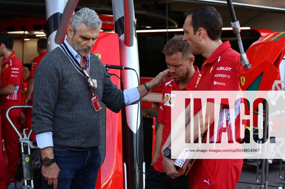 Maurizio Arrivabene Ferrari Team Principal Sebastian Vettel Scuderia Ferrari formula 1 GP Monaco 24 05 2018 Photo mspb Jean Pentin Maurizio Arrivaben Sebastian Vettel Formula 1 GP Monaco 2018