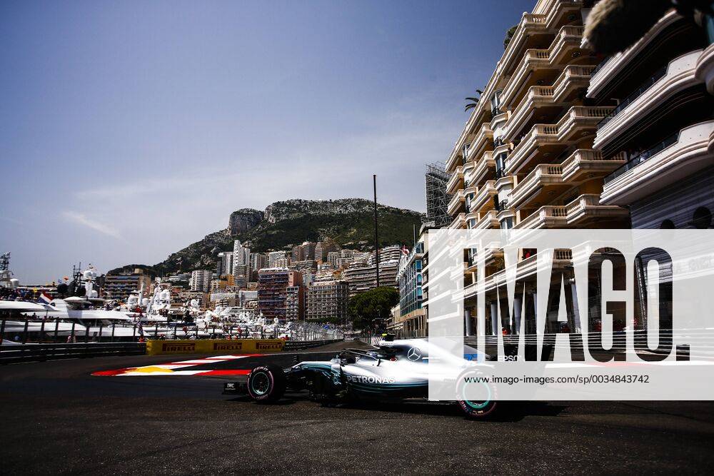 Monaco, Monte Carlo - 77 Valtteri Bottas from Finland Mercedes W09 Hybrid EQ Power+ team Mercedes GP during the Monaco Formula One Grand Prix at Monaco on 25 th of May, 2018 in Montecarlo, Monaco. F1 Grand Prix of Monaco - Qualifying - ZUMAn230 20180526_zaa_n230_613