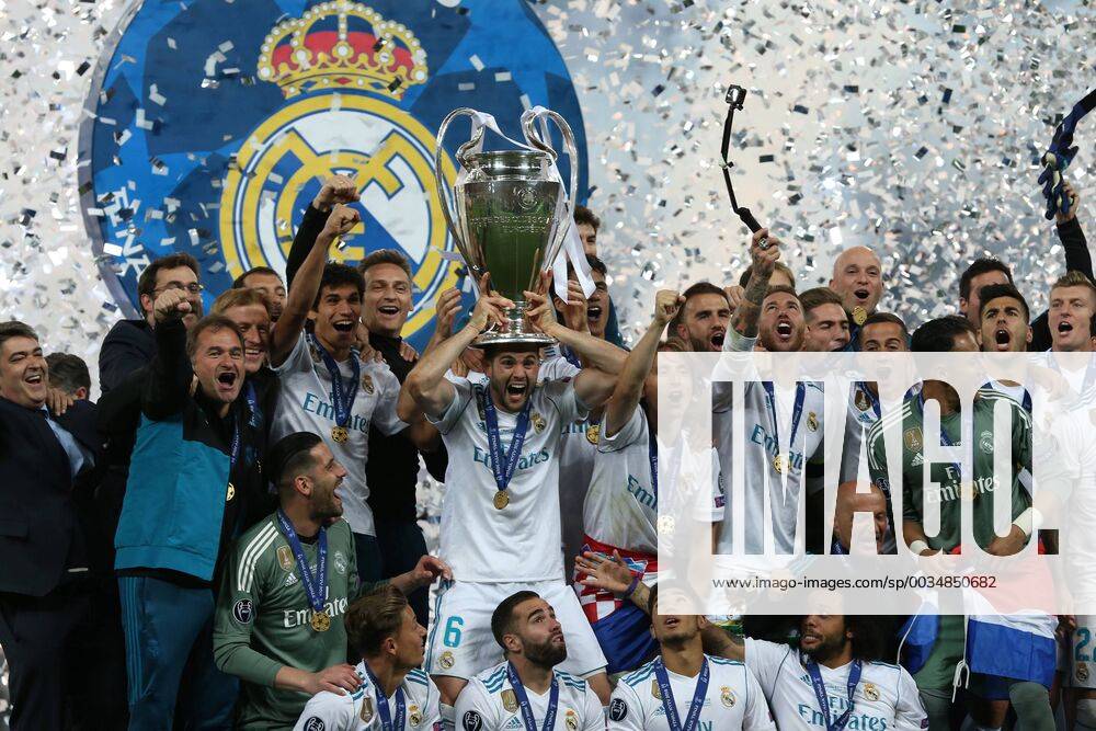 Real Madrid v Liverpool UEFA Champions League Final Sergio Ramos of Real Madrid and the Real Madrid players list the trophy at the end of the UEFA Champions League Final at the Olympic Stadium, Kiev Content Not Available For UK Newspapers