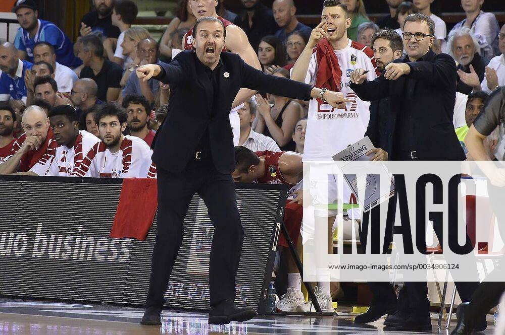 Photo Richard Morgano - LaPresse 30 May 2018 - Brescia (Italy) Basket Serie A basket season 2017-2018 Playoff Semifinals Game 4 Germani Brescia vs EA7 Emporio Armani Olimpia Milano In the pic: Simone Pianigiani