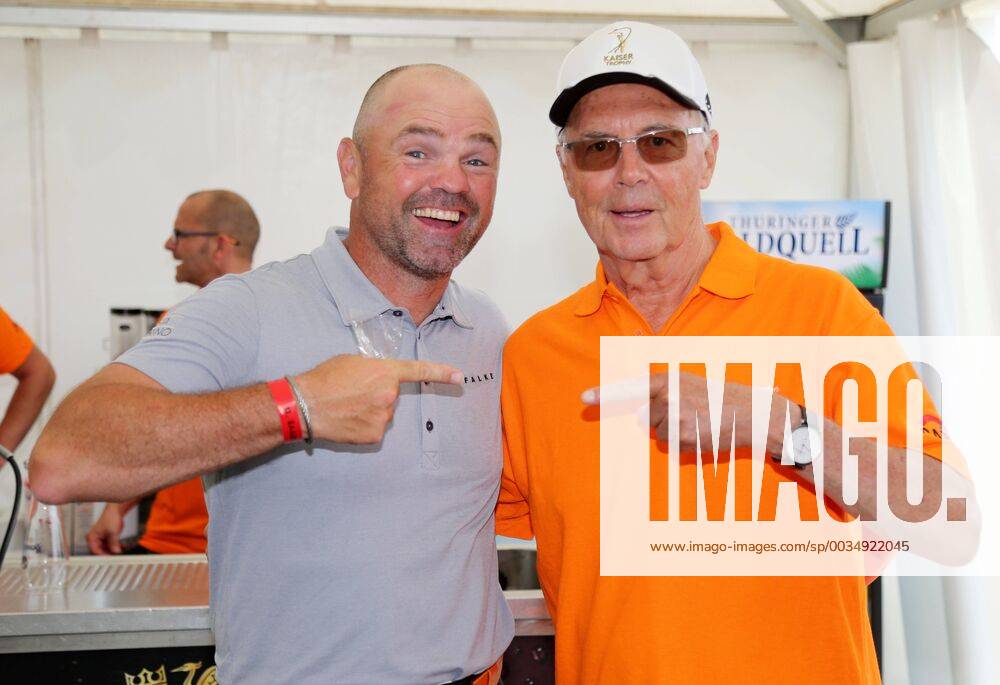 12 Thuringian Charity Open Mühlberg 01 06 2018 Mühlberg 12 Thuringian Charity Open in the picture Sven Ottke and Franz Beckenbauer