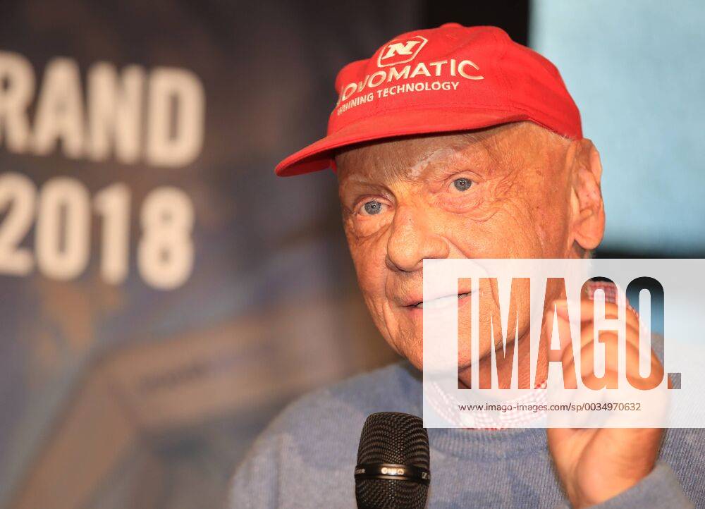 FORMULA 1 - Marc Marquez SPIELBERG,AUSTRIA,05.JUN.18 - MOTORSPORTS, FORMULA 1 - Red Bull Ring, Marc Marquez, press conference PK Pressekonferenz Image shows Niki Lauda. GEPAxpictures Buehner