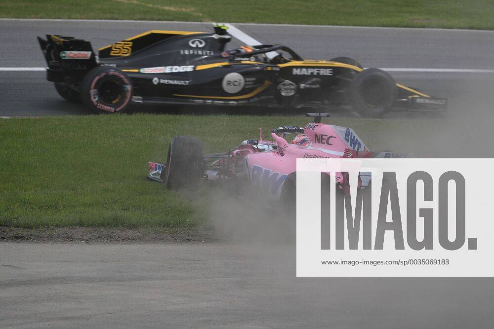 10th June 2018, Circuit Gilles-Villeneuve, Montreal, Canada; Canadian Formula One Grand Prix, race day; Sahara Force India; Sergio Perez goes off course and back on in the chicane ActionPlus12035555 Octane