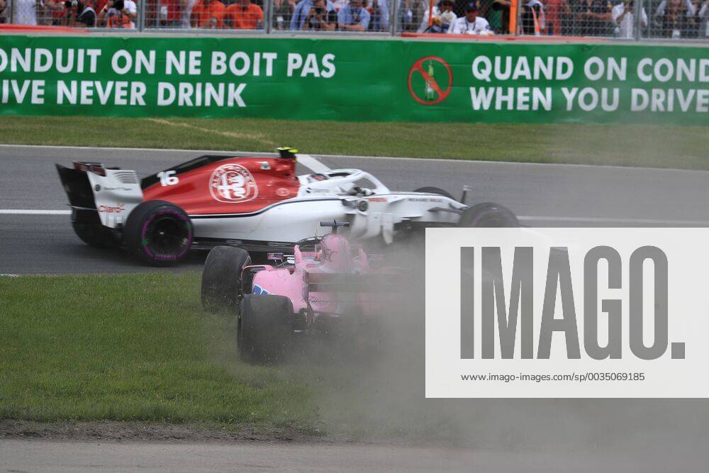 10th June 2018, Circuit Gilles-Villeneuve, Montreal, Canada; Canadian Formula One Grand Prix, race day; Sahara Force India; Sergio Perez goes off course and back on in the chicane ActionPlus12035557 Octane