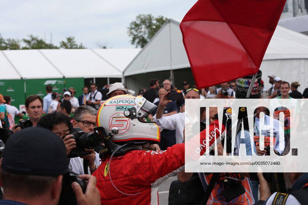 Photo4 LaPresse 10 06 2018 Montreal, Canada Grand Prix Formula One Canada 2018 In the pic: Sebastian Vettel (GER) Scuderia Ferrari SF71H celebrates his victory in Parc ferme